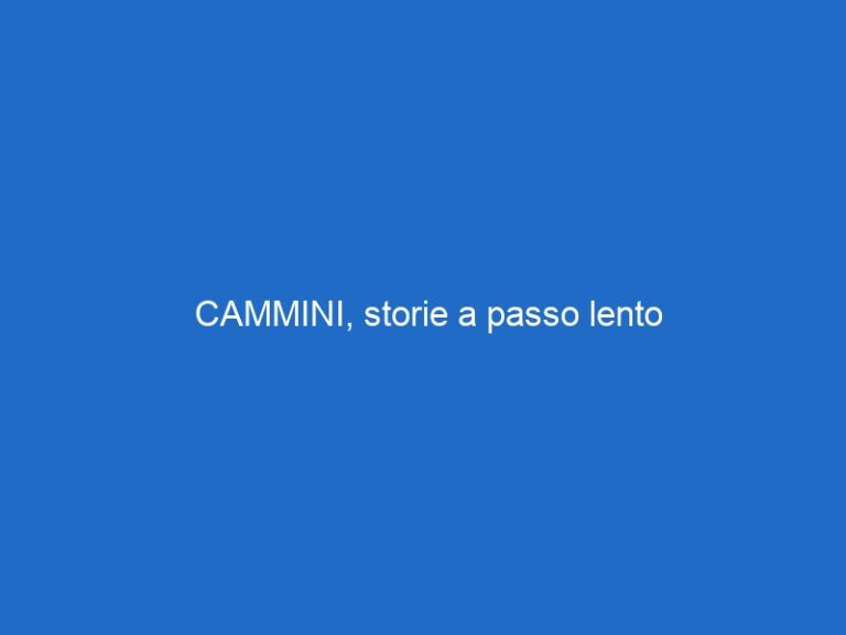 CAMMINI, storie a passo lento