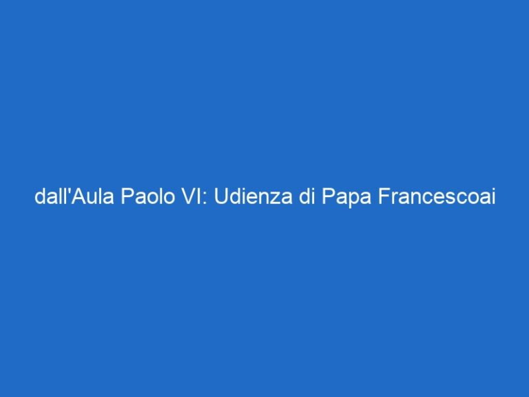 dall’Aula Paolo VI: Udienza di Papa Francescoai partecipanti all’Incontro della Comunità cattolica “Shalom