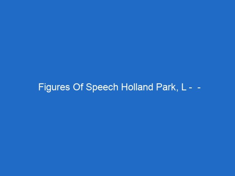 Figures Of Speech Holland Park, L –  – raiscuola.it