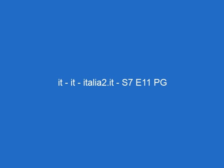 it – it – italia2.it – S7 E11 PG