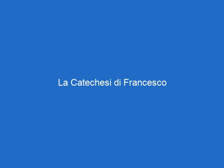 La Catechesi di Francesco