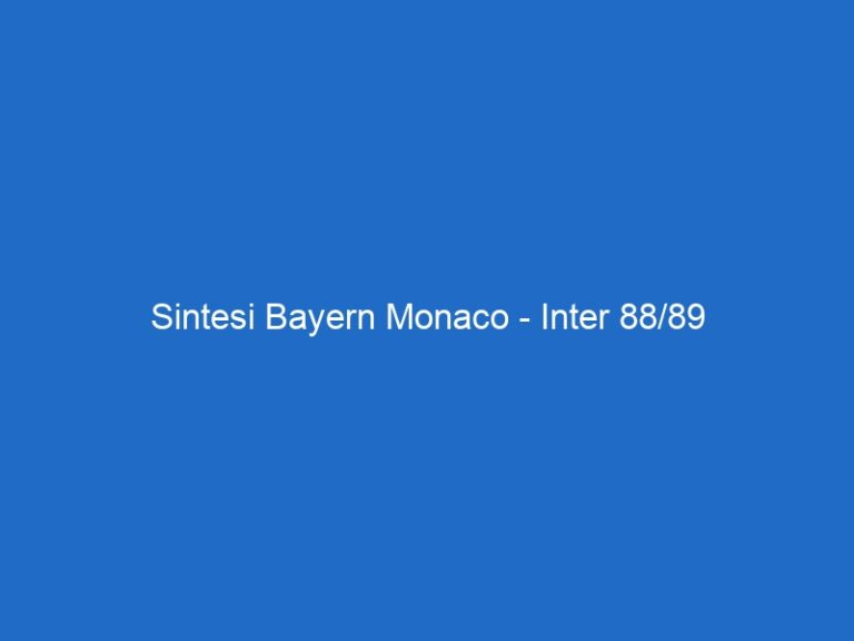 Sintesi Bayern Monaco – Inter 88/89