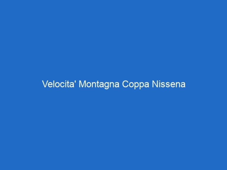 Velocita’ Montagna Coppa Nissena